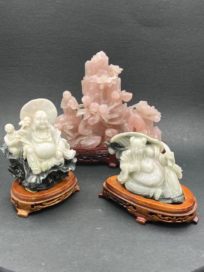 CHINA, 20th century.
Set of 3 statuettes...
