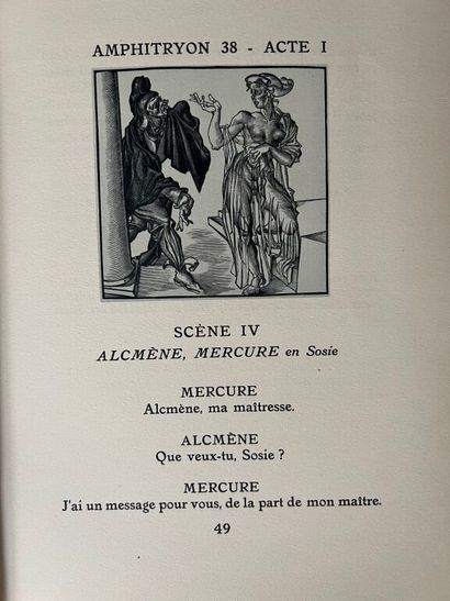 null ANDREÙ. GIRAUDOUX. Amphitryon 38. Paris, Éditions du Bélier, 1931. In-4, basane...