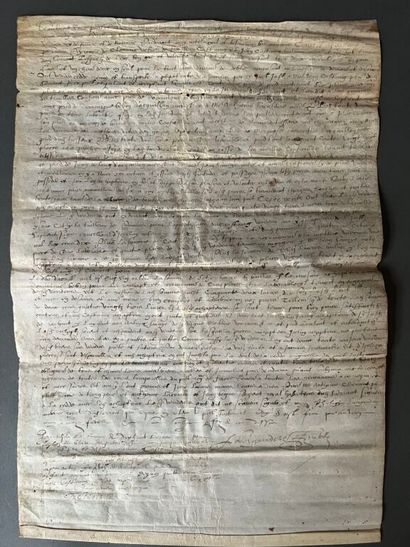 null REGIONALISME - GERS 
Acte de vente sur parchemin, Sarrant, 8 septembre 1614....