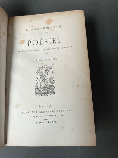 null ACKERMANN (Louise). Set of 3 works:
- Contes et Poésies. Paris, Hachette, 1863....