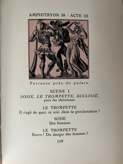 null ANDREÙ. GIRAUDOUX. Amphitryon 38. Paris, Éditions du Bélier, 1931. In-4, basane...