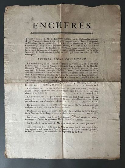 REGIONALISM - VENTABREN 
Large poster 1771...