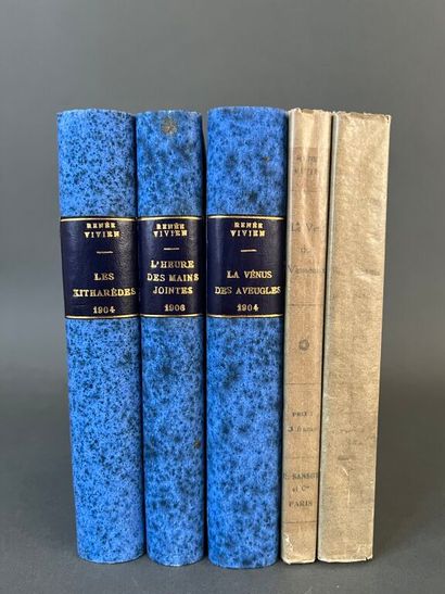 null VIVIEN (Renée). Set of 3 books in recent homogeneous bindings, blue marbled...