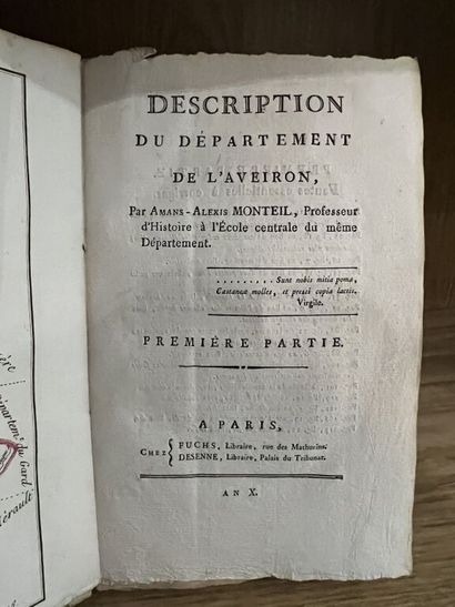 null MONTAIL (Amans-Alexis). Description du département de l'Aveiron. Première partie...