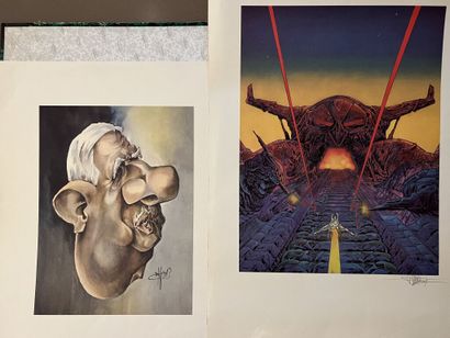 Set including various lithographs, etchings,...