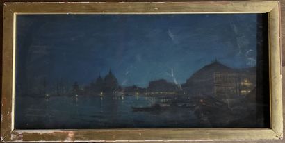 null Émile CAGNIART (1851-1911).
Vue de Venise.
Pastel sur papier marouflé sur toile.
Signé...