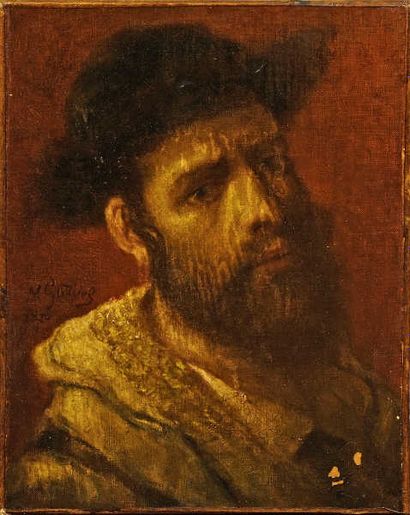 null Dans le goût de Mauricy GOTTLIEB (1856 - 1879).
Portrait d'un jeune juif portant...