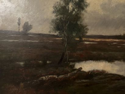 null Georges GASSIES (1829-1919).
Landscape around Fontainebleau.
Oil on panel.
Signed...