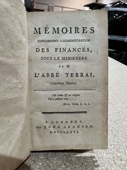null [COQUEREAU (Jean-Baptiste-Louis). Memoirs concerning the administration of finances,...
