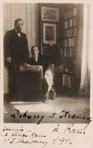 IGOR STRAVINSKY. 1882-1971 Compositeur russe. Carte aut. signée. À Paris, 1912. Petit...