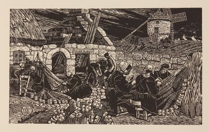 null Jean HAFFEN.
5 "Brittany" prints by Jean Haffen.
Chapel, field work, fishermen's...