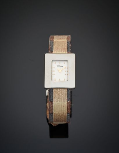 null POIRAY. About 1990.
Duo of steel ladies' watches with dial exchange system,...