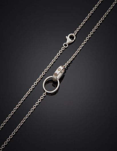 null CARTIER. Love model, recent series.
750 mm white gold, round forçat mesh necklace,...