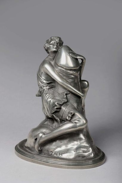 null After Bruno ZACH (1891-1935).
Ode to Priape.
Sculpture in pewter.
H. 17 cm....