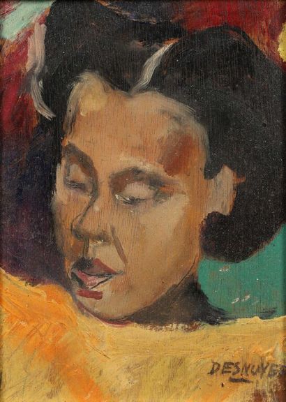 null François DESNOYER (1894-1972).
The black head or The model holding a veil in...