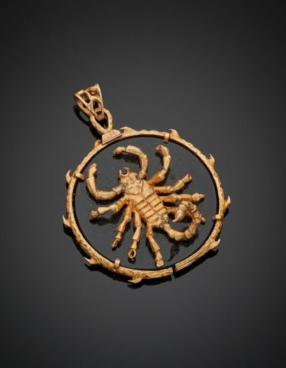 Zodiacal pendant of the sign of the scorpion,...