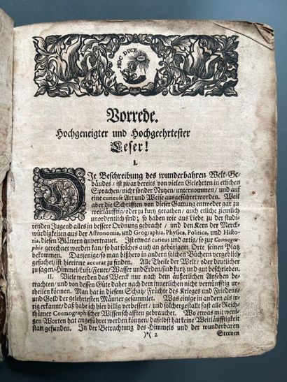 null [GREGORIUS (Johann Gottfried)]. Cosmographia novissima, oder allerneueste und...