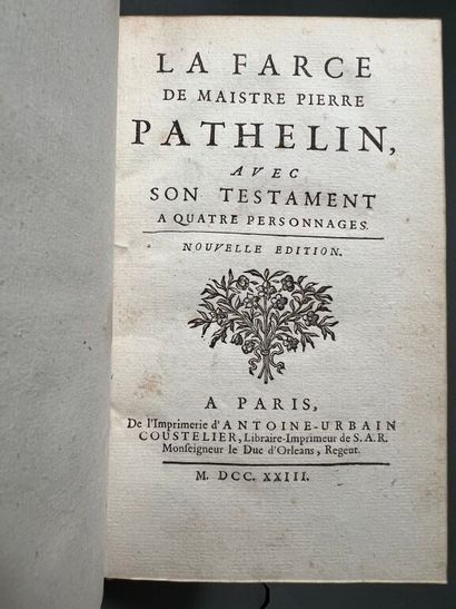 null [Coustelier Collection]. FARCE (LA) de maistre Pierre Pathelin, avec son Testament...