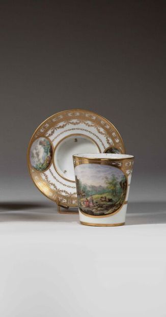 ORLÉANS. 
Porcelain trembleuse cup and saucer...