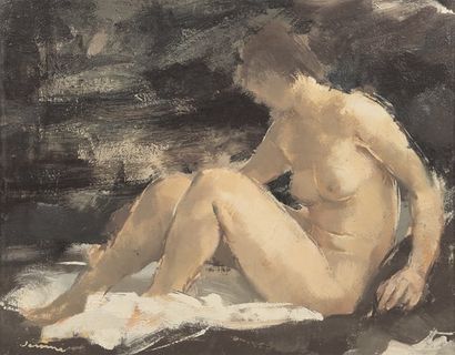 JÉROME (1946) "Nu" Huile sur toile, signée en bas à gauche 46 x 56 cm