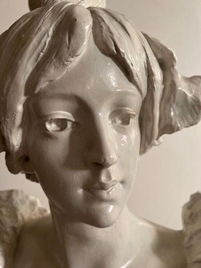 null [Legal fees: 14.28% inc.] White lacquered regula (?) bust of a young woman....