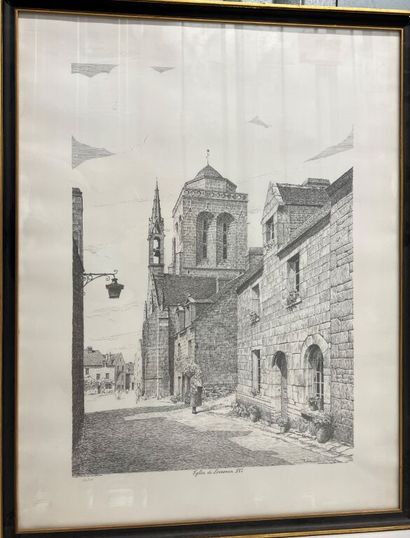 null B. HASCOËT and A. HASCOËT.

- Church of Locronan.
Etching.
Signed in the plate...