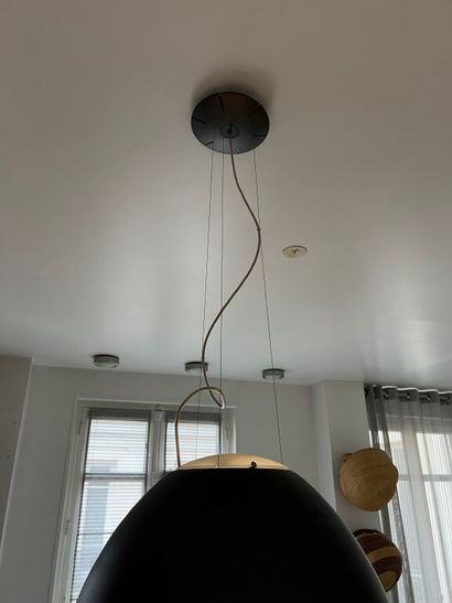 null Nur 1618" suspension lamp in black aluminum. 
Artemide edition.
H. with ceiling...