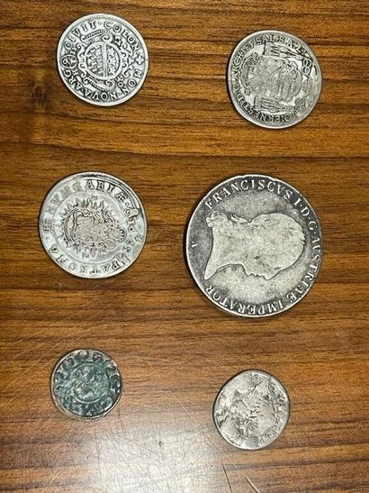 Ensemble de 6 pieces anciennes en argent...