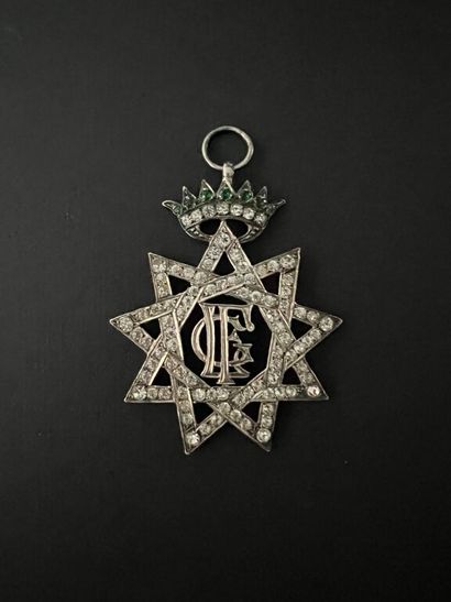 null [Freemasonry]. Masonic deputy's jewel consisting of a 9-pointed star under an...