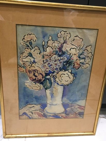 Louis AUDIBERT (1881-1983) Louis AUDIBERT (1881-1983)
Bouquet of flowers. 
Watercolor...