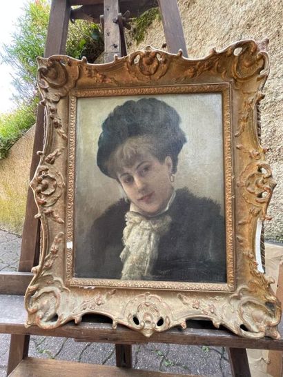 null Nineteenth century school
Portrait of a lady with a hat circa 1890.
Oil on canvas.
Signed...