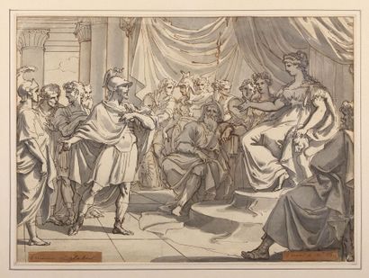 null Italian school of the 18th century.
Aeneas at Dido's (?)
Pen, brown ink, gray...