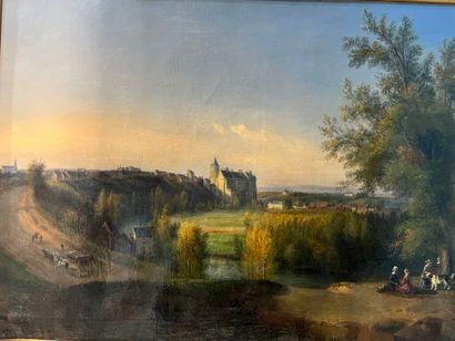 null François Edme RICOIS (1795-1881)
View of a castle, 1864.
Oil on canvas.
Signed...