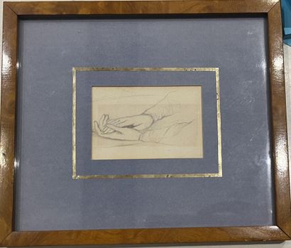 null Tony JOHANNOT (1803-1852). 
Study of hands. 
Graphite. 
5 x 8 cm. 
(Insolat...