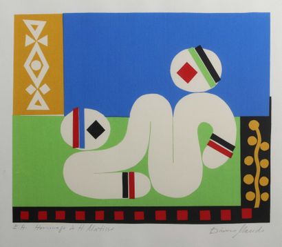 Dimas MACEDO (1929-2009).
Hommage à H. Matisse.
Lithographie.
Signée...