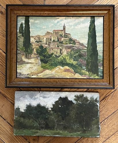 null Nestor CAMBIER (1879-1957). 
View of Solliès, Var Provence. 
Oil on cardboard....