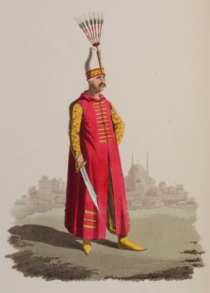 ANONYME The military costume of Turkey illustrated by a series of engravings, from...