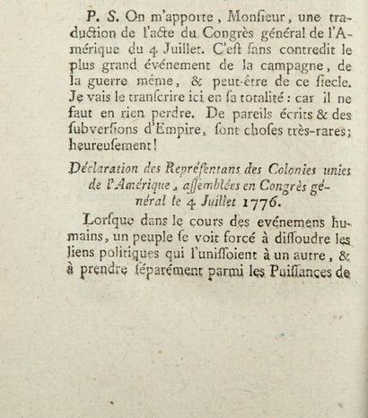 null [AMERICANA]. Affaires de l'Angleterre et de l'Amérique [1776-1777]. 6 volumes...