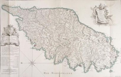 null [CARTES] JAILLOT. Carte particulière de l'Isle de Corse [1738] couleurs 1 carte...
