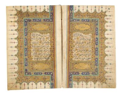 CORAN OTTOMAN, Turquie, première moitié du XIXème siècle Manuscrit sur papier de...