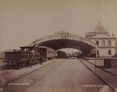 Félix Leblanc Estacion de Concepcion, Chili, vers 1870. Épreuve d?époque sur papier...