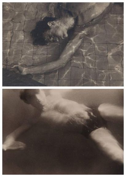 Photographe non identifié Théodore Brauner (1914-2000) au bain, nageant, Le Lido,...