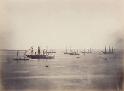 Gustave LE GRAY (Paris 1820-Le Caire 1884) Flotte franco-anglaise en rade de Cherbourg...