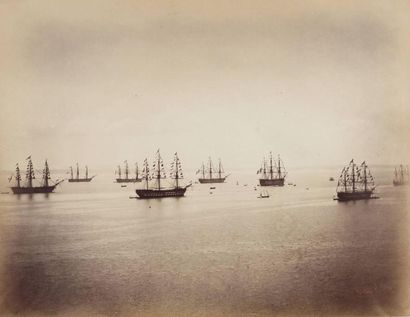 Gustave LE GRAY (Paris 1820-Le Caire 1884) Flotte franco-anglaise en rade de Cherbourg...