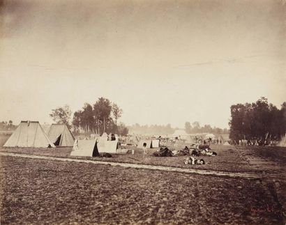 Gustave LE GRAY (Paris 1820-Le Caire 1884) Le campement / The bivouac, camp de Châlons,...