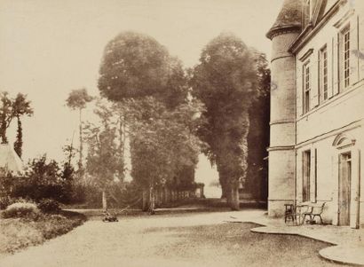 Alphonse DELAUNAY (Rouen 1827 - Paris 1906) Honguemare: château, pigeonnier, dépendances,...