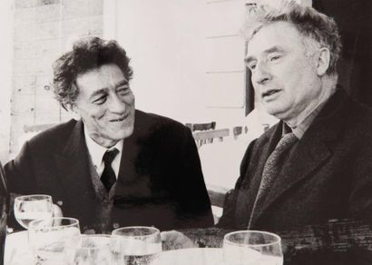 Hélène PARMELIN (1915-1998) Giacometti et Ernest Pignon à Rome, 1959. Épreuve argentique...