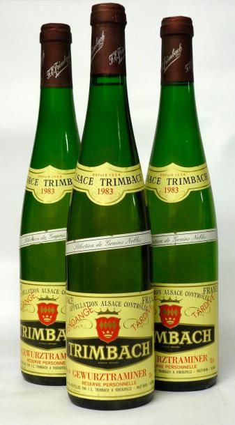 Vins d?Alsace 3 Bouteilles GEWURZTRAMINER « VENDANGE TARDIVE » SÉLECTION DES GRAINS...