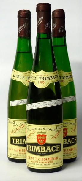 Vins d?Alsace 3 Bouteilles GEWURZTRAMINER « VENDANGE TARDIVE » SÉLECTION DES GRAINS...