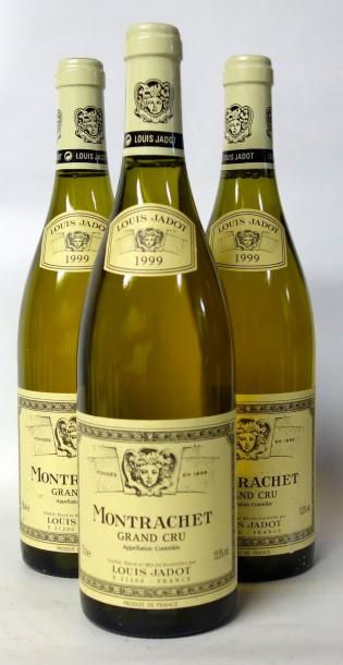 VINS BLANCS DE BOURGOGNE 3 Bouteilles MONTRACHET GRAND CRU L. JADOT 1999